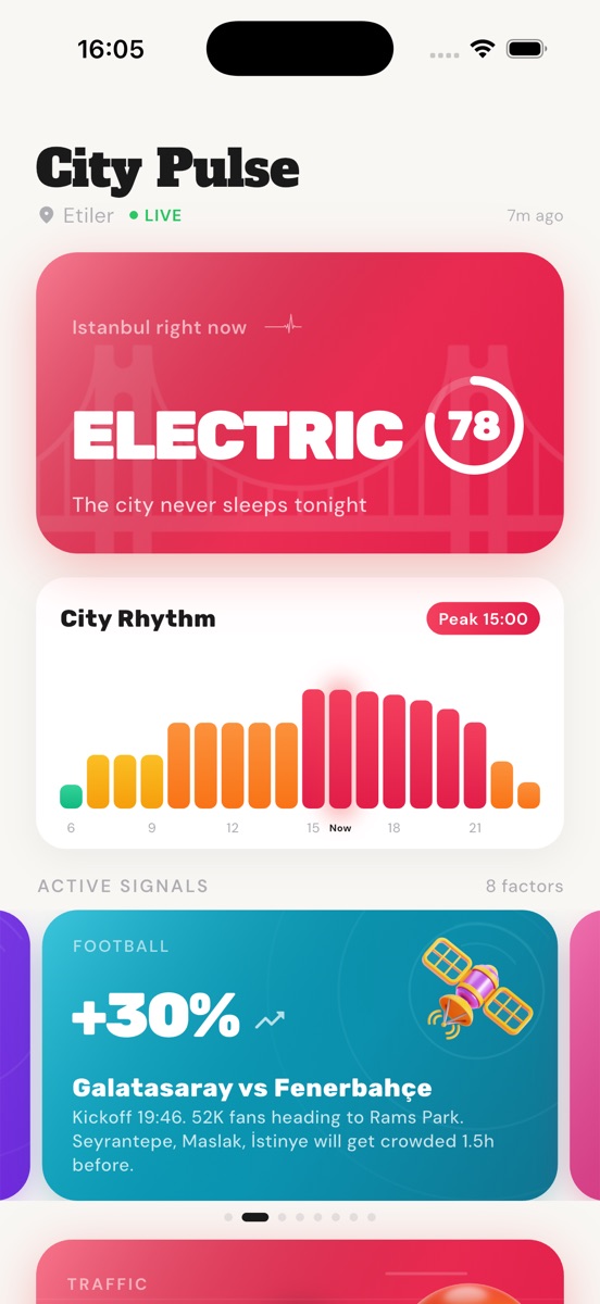 DuckIn City Pulse, crowd rhythm and football signals